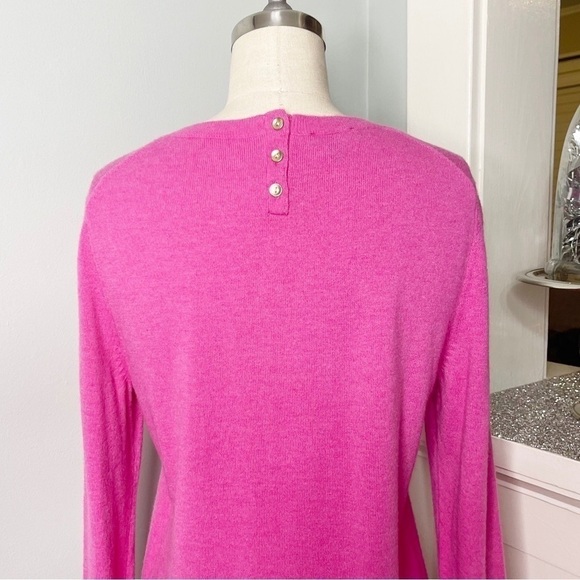 Talbots Pink Lambswool Crewneck Flutter Sleeve Sweater Small - Picture 7 of 11